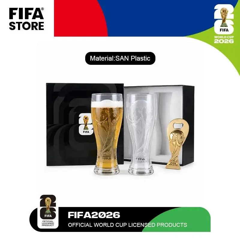 FIFA WORLD CUP 2026 Durable Fashion Accessory Gift Set - 17oz Shatterproof Trophy Pilsner Plastic Beer Cup, Can Opener, 3-Day Delivery for Soccer Fans, Boyfriend