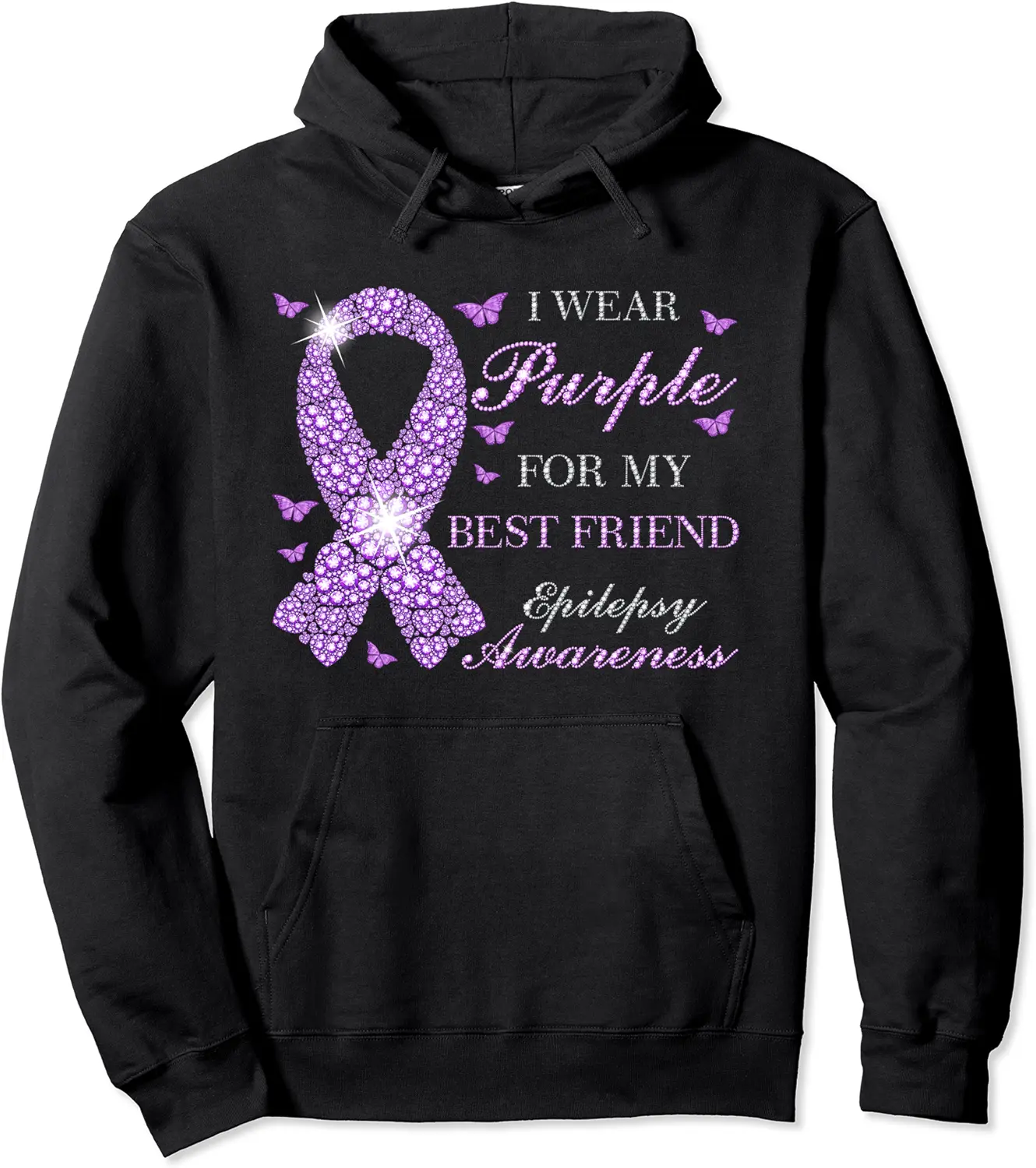 I Wear Purple For My Best Friend Epilepsy Awareness Pullover Hoodie - Anarosavill Shop 74B09KGVB3JT