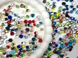 Colorful Cube Mixed Crystal Glass Rhinestones for Nails Arts and DIY