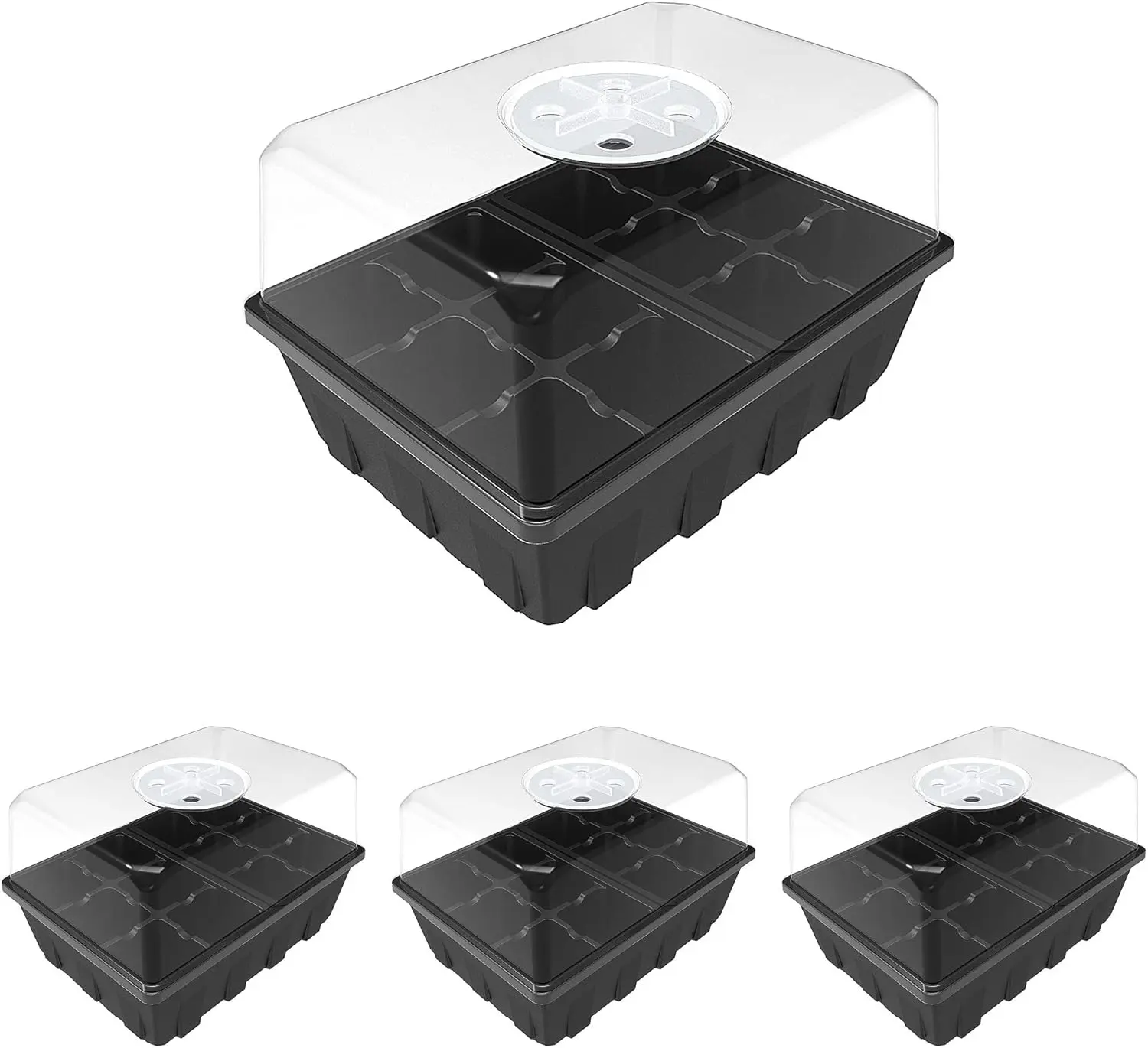 3 Pack Seed Starting Tray, Plant Germination Trays, Seed Starter Kit with Adjustable Humidity Vented Dome, Plant Growing Kit 6.6" x 4.5", Total 36-Cell