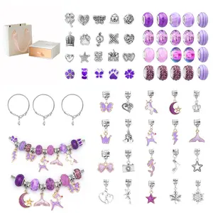 Purple DIY Beading Bracelet Kit