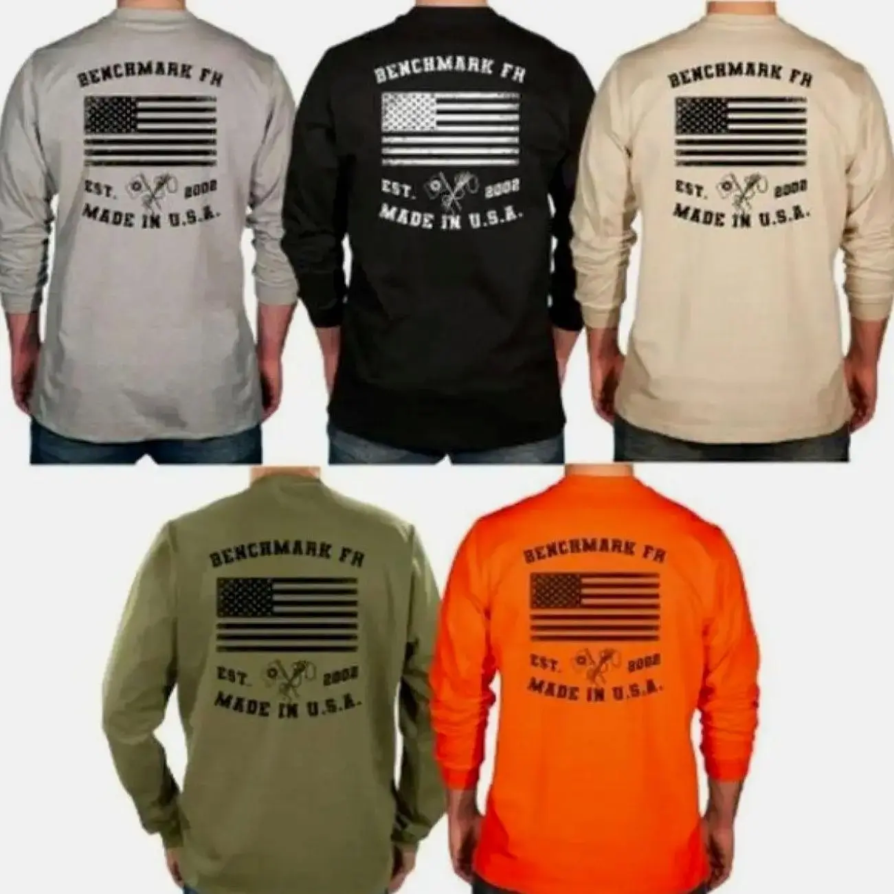 Benchmark FR Flagship USA Flame Resistant Shirt Sweatshirt, Mens Pullover Printed Shirt, Menswear Graphic Hoodie, Unisex Tshirt 140 SZQ