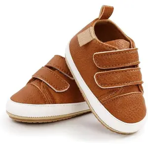 Baby Girls Boys Shoes Soft Anti-Slip Sole Newborn First Walkers High Top Canvas Denim Unisex Infant Sneaker