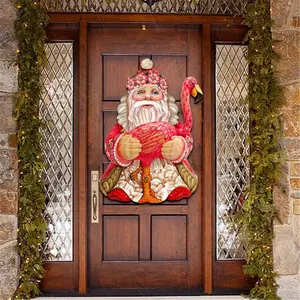 G.DeBrekht 8117835 Flamingo Santa Wooden Christmas Ornament