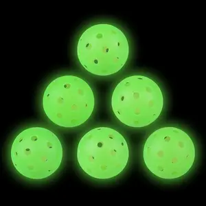 Pickleball Balls, Outdoor Glow in The Dark Pickleballs with Mesh Bag, Luminous Gifts, Light Up Green, High Visibility & Durable for Training
