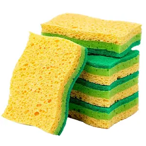 Cellulose Sponge, Non-Stick Kitchen Cleaning Sponge for Stove Range Hood, Oil-Proof Super Absorbent Wood Pulp Sponge for Dishwashing – For Home Daily Use