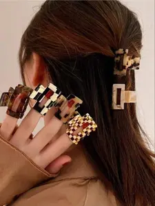 Fashionable Hair Claws, Elegant Hair Accessories for Women & Girls, Minimalist Headwear Suitable for Thick Hair, Fashion Hair Accessories for Party, Daily Clothing Decor, Hair Claws Set