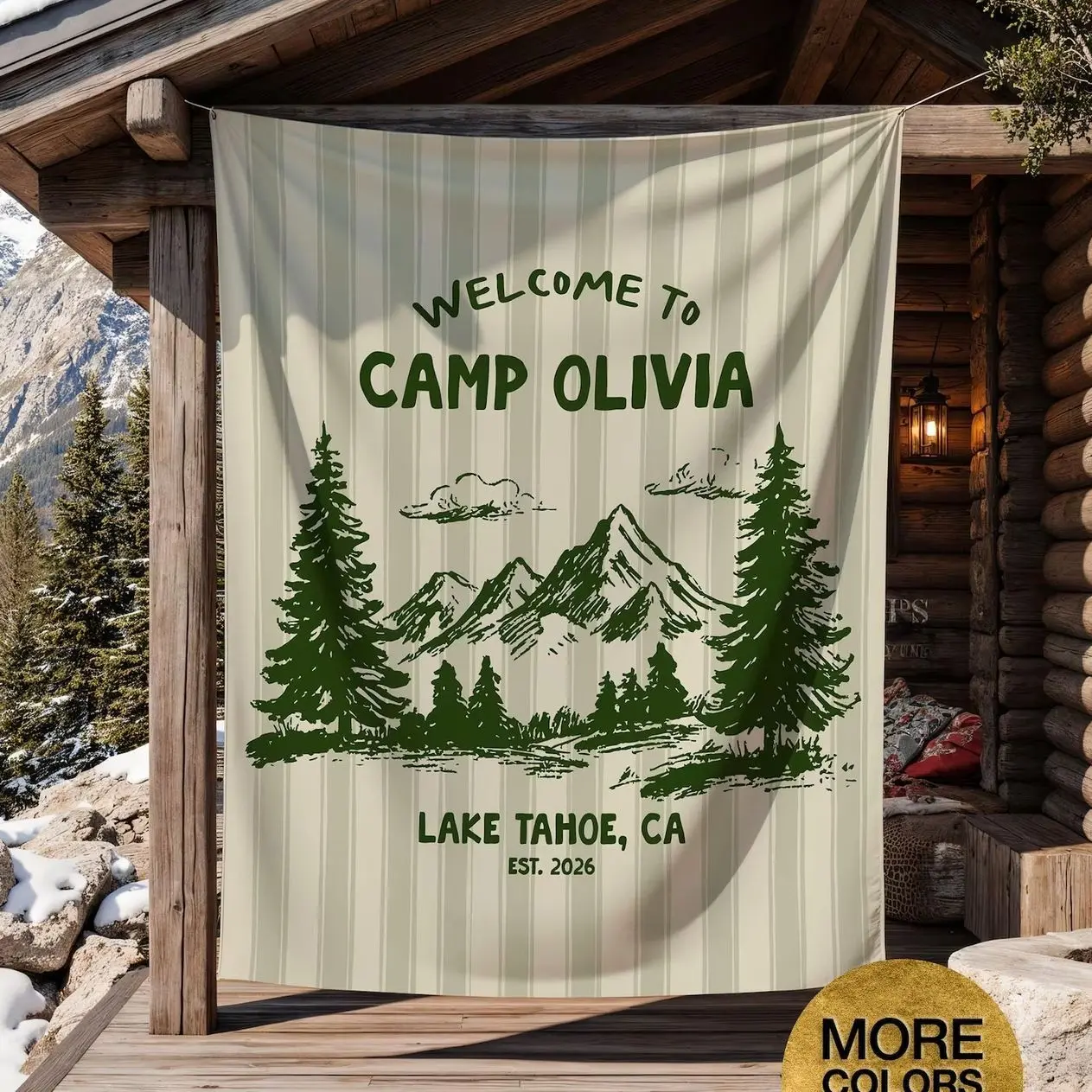 Welcome To Camp Personalized Tapestry Camp Bachelorette Banner Lake Bachelorette Weekend Decorations Camping Decor Bach Party Trip Sign