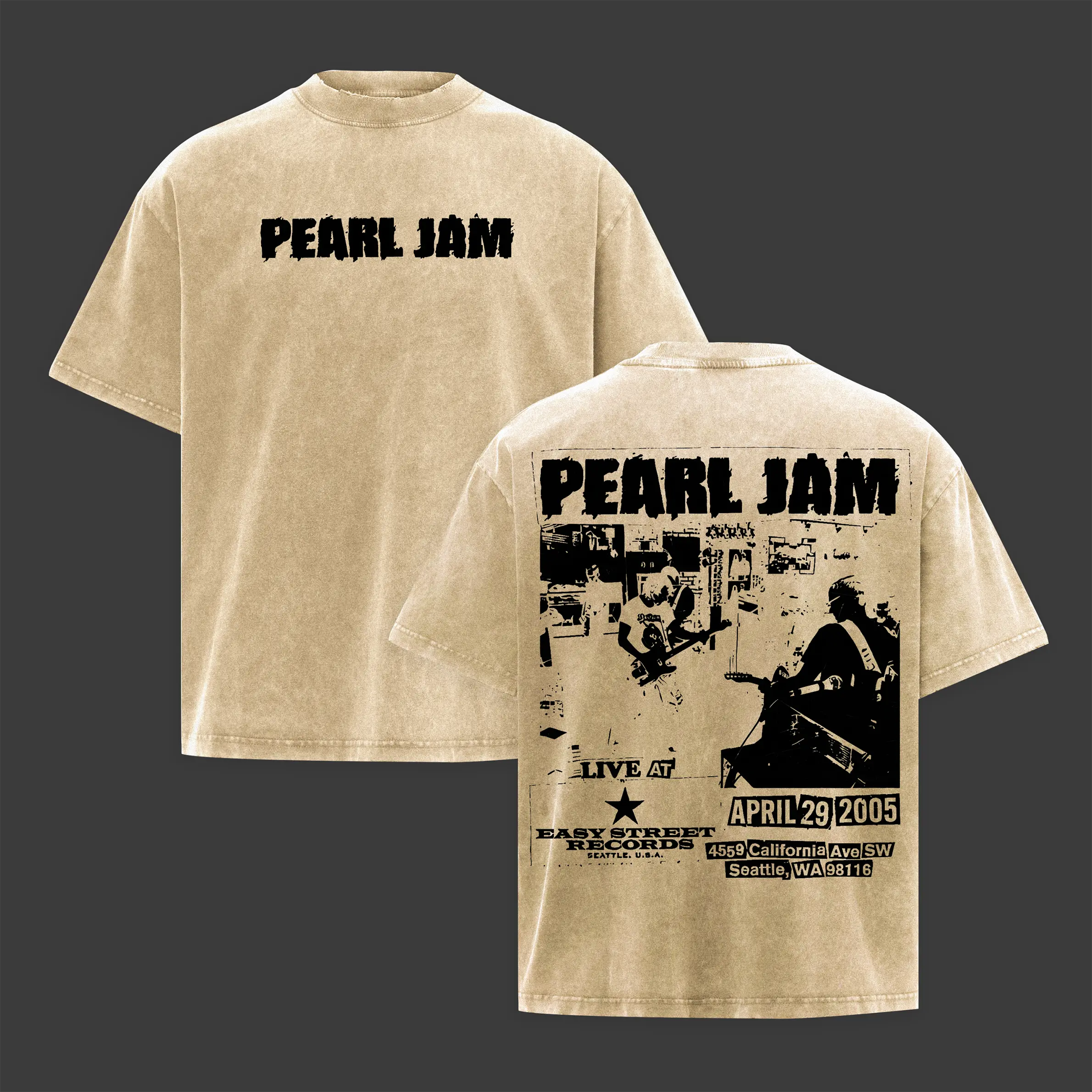 Pearl Jam Live at Easy Street RSD T Shirt - 90s Grunge Band Tee