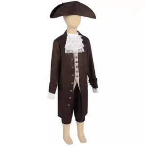European and American Halloween game costume for boys, Caribbean pirate outfit, role-playing clothing