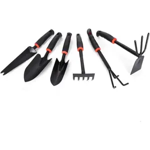 Garden Tool Set, 6 PCS Heavy Duty Gardening Tool Set with Rubber , Rake Shovel  Outdoor Hand Tools Set,  Comb Tool  Gifts for Se