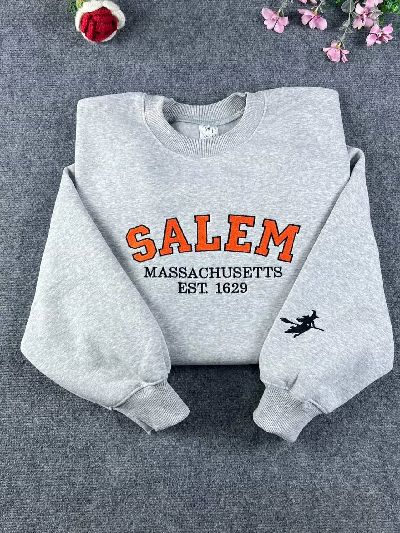 Salem Massachusetts Embroidered Sweatshirt Hoodie | Hocus Pocus Halloween Spooky Crewneck Sweatshirt, Halloween Gift for him movie