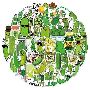 50pcs Fun Pickle Cucumber Stickers, Suitable for Scrapbooks, Diaries, Laptops, Water Bottles, Cars, Etc. A Gift with A Positive Message Based on Beliefs.