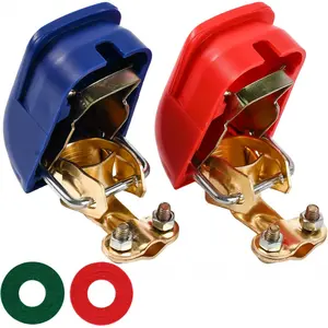 12V Car Battery Terminal Connectors, Quick Release Positive & Negative Heavy Duty Clamps for Auto, RV, Marine & Vehicle Use