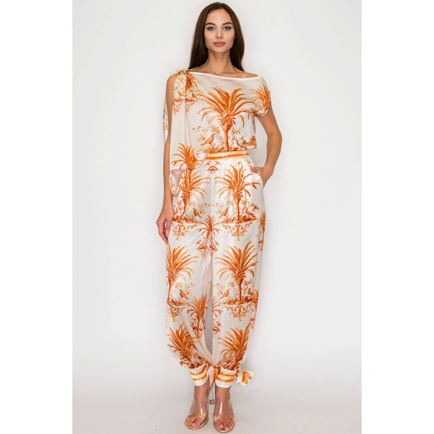 One Shoulder Top & Jogger Pants Set