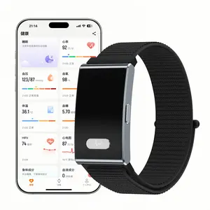 Hot TikTok Toy Cross-Border New Product Screenless Smart Bracelet Heart Rate HRV Blood Oxygen Body Temperature ECG Health Monitoring Sports Bracelet Without Screen
