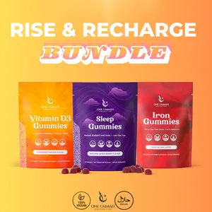 Rise and Recharge Bundle -D3, iron, Sleep gummies