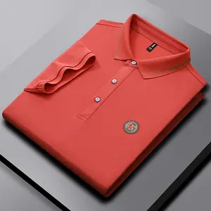 New Spring/Summer Lightweight Embroidered Straight Fit Short Sleeve Men's Polo Shirt for Business Casual Daily Wear, In Stock