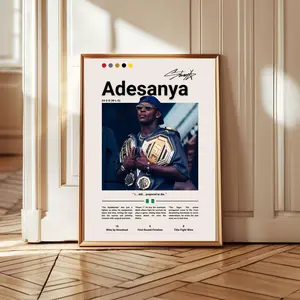 Israel Adesanya UFC Poster  MMA Wall Art, Fighter Print, Champion Gift ( Unframed - Print Only )