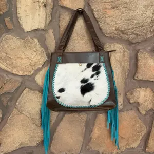 Western Style should bag-tote style with genuine Cowhide and teal Fringe