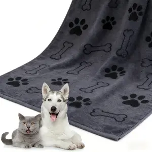 Fast Drying Super Absorbent Microfiber Pet Towel Paws for Small Medium Dogs Cats, Easy Use Durable Quick Dry Bath Time Care