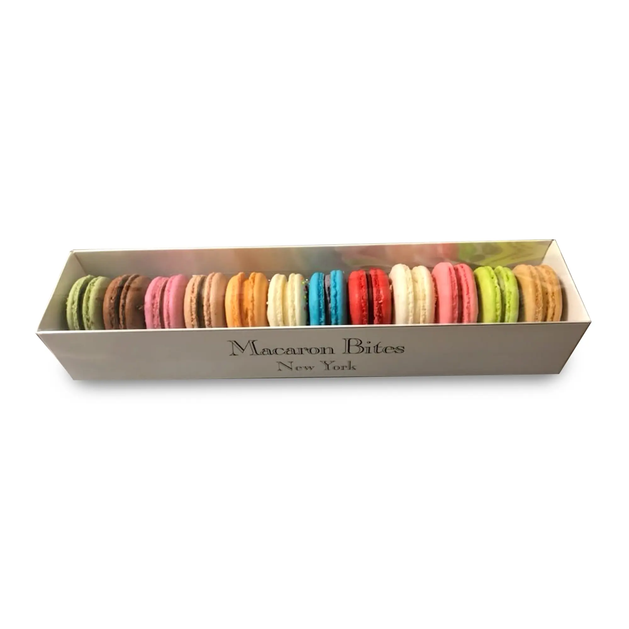 Macaron Bites French Macarons - Mixed Box of 12 Crunchy Exterior Moist Interior Assorted Colors Perfect for Parties