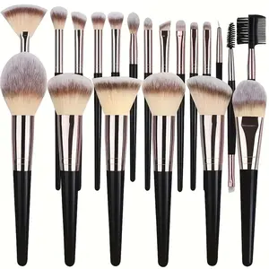 20-Piece Professional Cosmetic Brush Set, Synthetic Bristles, Soft & Easy Application, Travel-Friendly, Ideal for Beginners & Pros
