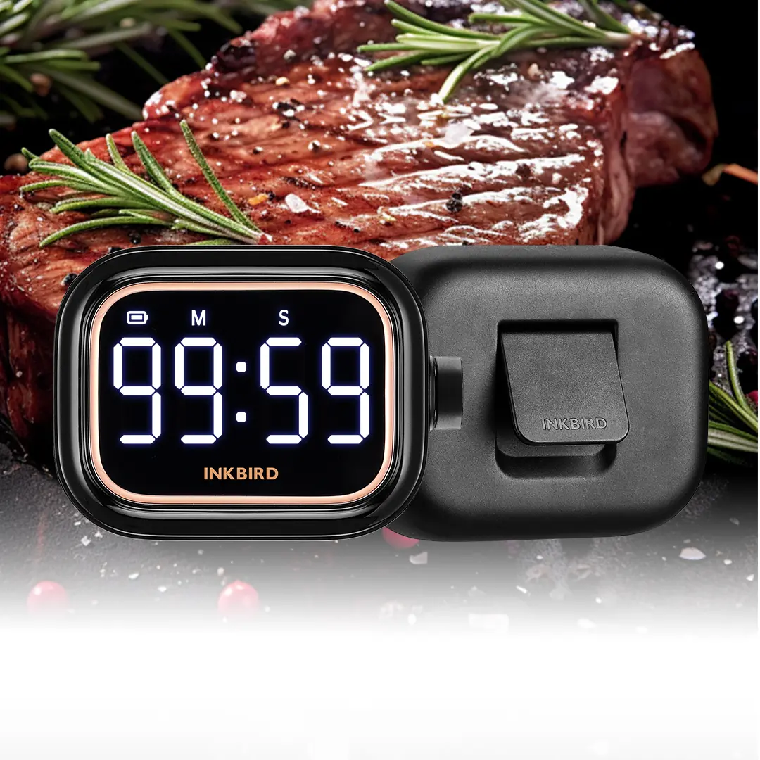 INKBIRD IDT-02 Digital Adjustable Magnetic Kitchen Timer - Dimmable LED Display, ABS-PVC Construction, Memory Save, Eco Mode, Ideal for Cooking, Study, Exercise | Kitchen Utensil & Gadget