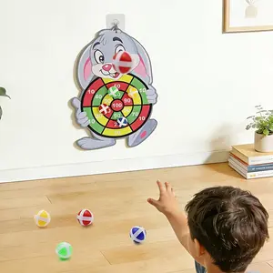 New Cartoon Rabbit Sticky Ball Target Kids Party Gift Set, Children's Bunny Sticky Ball Dart Game - Safe Indoor and Outdoor Fun with Cute Design, Perfect for Boys and Girls. Ideal Birthday, Halloween, Thanksgiving, Christmas, and New Year GiftsToys