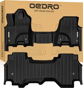 OEDRO TPE Floor Mats fits 2025-2026 RAM 1500 Quad Cab 1st Row Bench Seat, All Weather, Waterproof