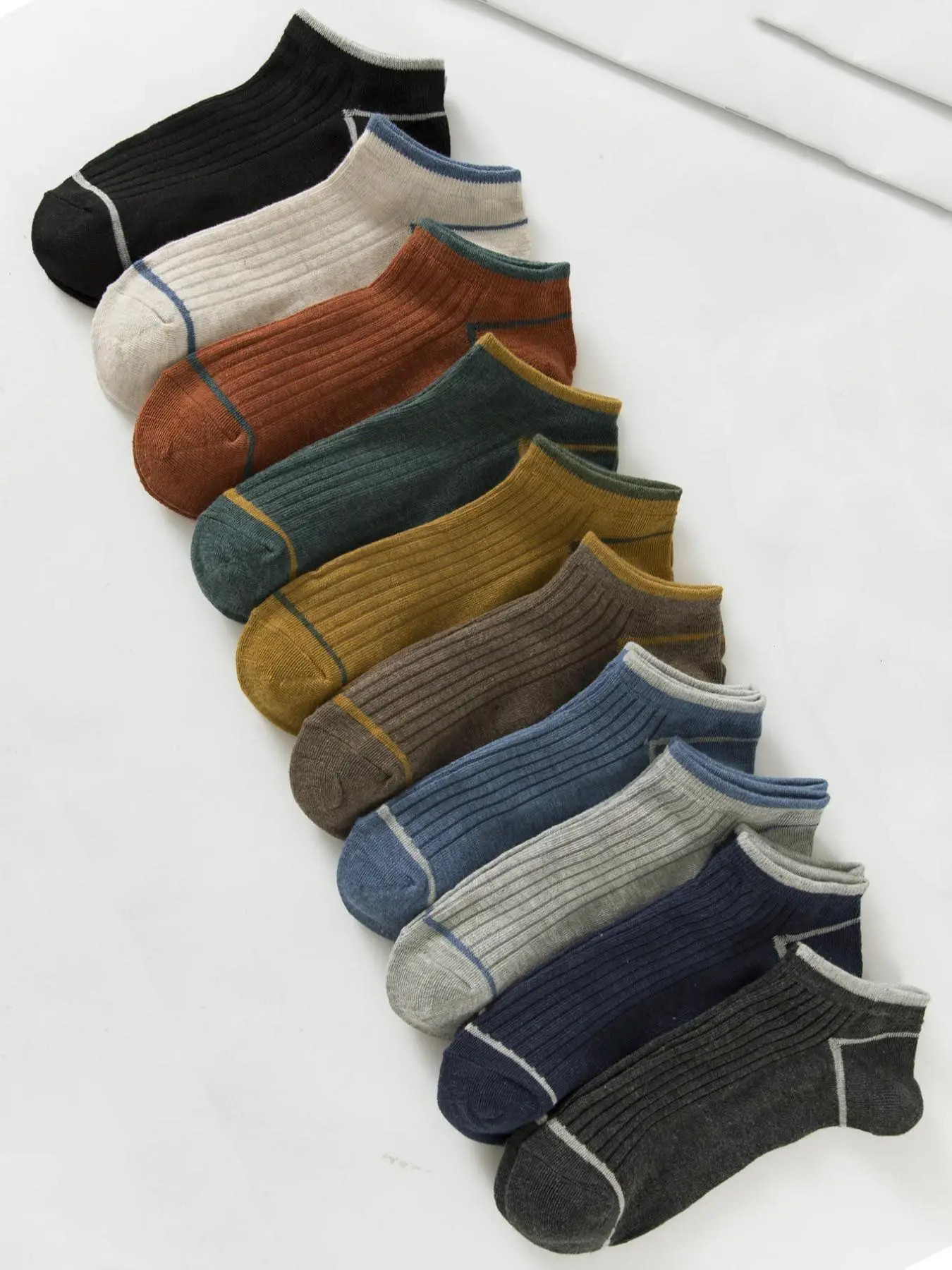 Men's Casual Simple Plain Ankle Socks, Low Cut Soft Breathable Comfy Socks for Men, Multi-pack Socks, Men's Socks & Hosiery, Menswear