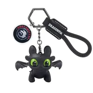 How to Train Your Dragon Toothless Keychain I Glow-in-the-Dark Eyes & Movable Wings I &Motorcycle Ornament Key Charm I HTTYD AnimeFan Christmas & Birthday Gift Car Accessories GiftsforBoyfriend decoration