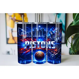 Mechanical Engine Basketball Tumbler 20oz 30oz – Turbo Gear Power Court Energy Skyline Skinny Insulated Stainless Steel Cup with Lid, Industrial Style Gift