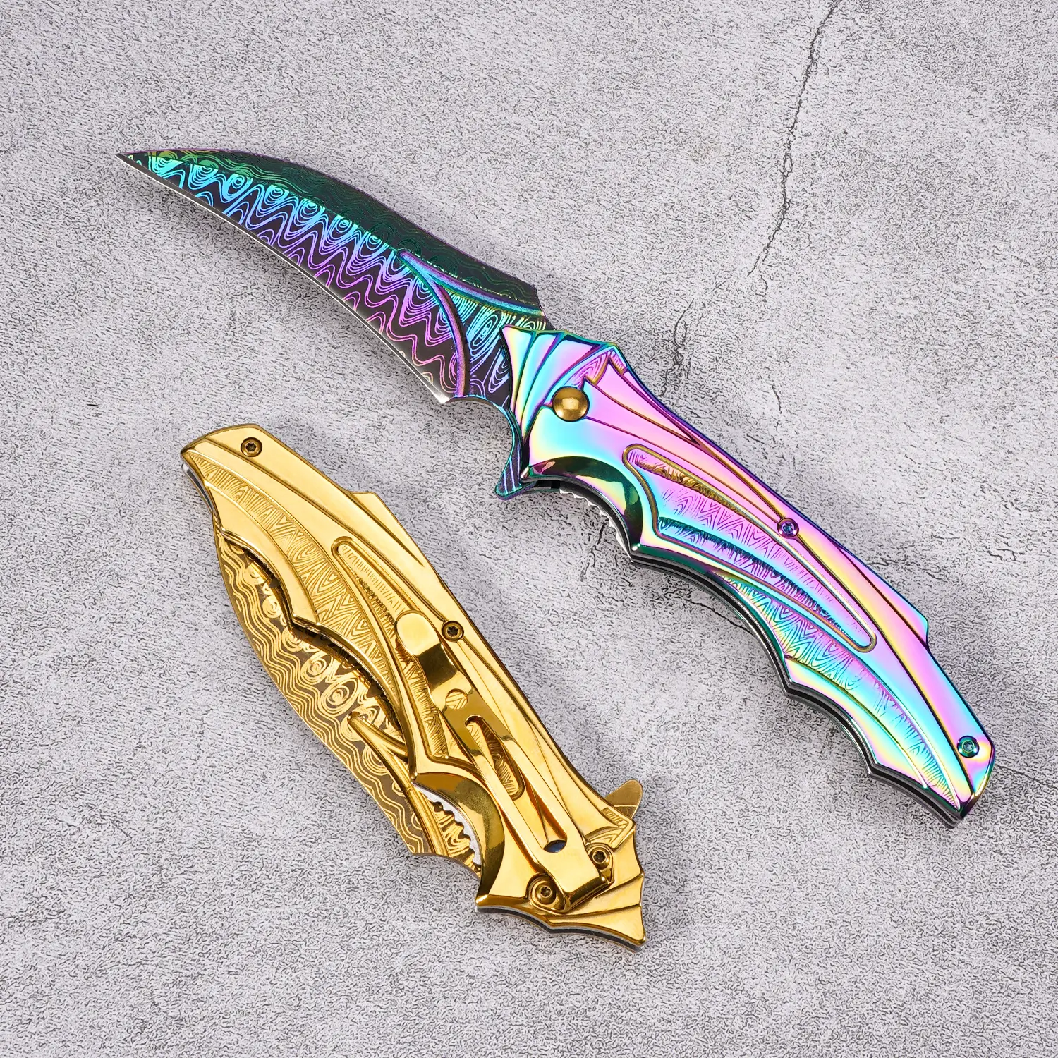 All-Steel EDC Multifunctional Heavy-Duty Colorful Tactical Folding Knife with Pocket-Belt Clip, All Metal Tool Durable Outdoor Cutting Tool for Hiking, Camping Essential, Durable Outdoor Tool