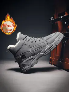 Men's Winter Snow Outdoor Boots, Anti-Slip Sole, Hiking Shoes for Cold Weather, Durable Casual Boots for Autumn and Winter