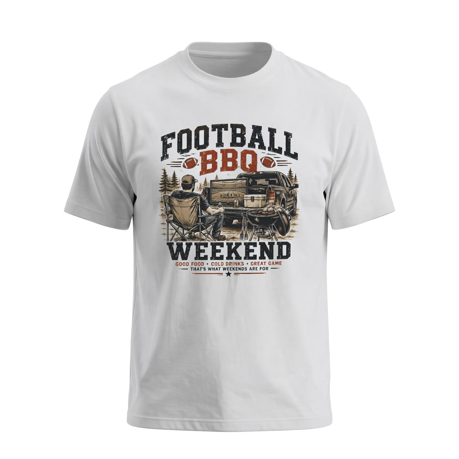 Men's Vintage Print Short-Sleeve Casual Football Tailgate Tee - Breathable Soft Cotton Unisex Menswear Top for Game Day BBQ Parties