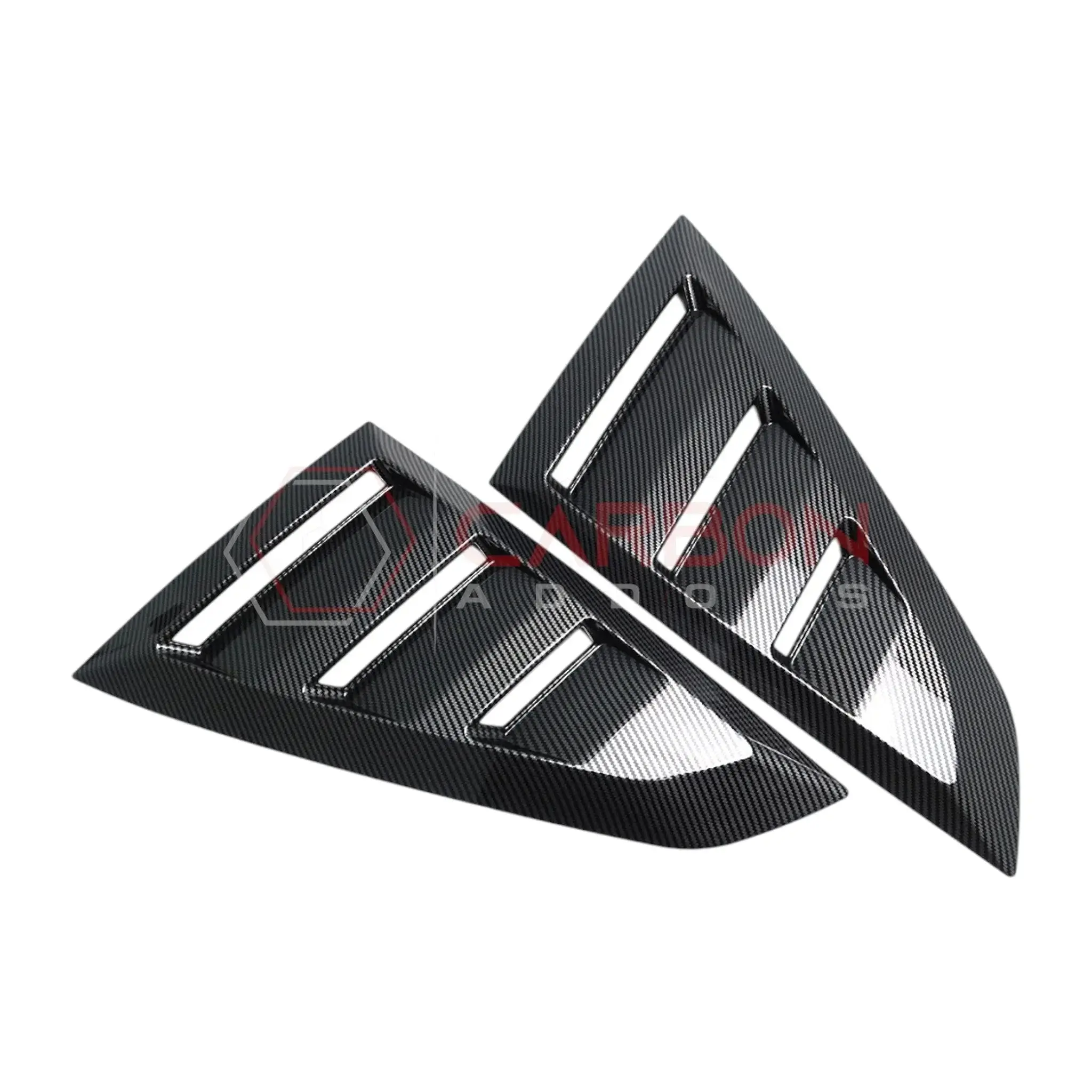 Rear Quarter Window Louvers for 2024+ Ford Mustang (Gloss Black ABS)