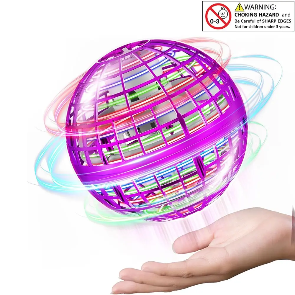 flying orb ball,Smart Inductive Floating Ball Toy with LED Light Remote Control, Ufo Rotating Gyroscope, Interactive Gift for Adults and Kids