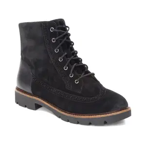 Aetrex Margot Lace-Up Boot - Black | Women's Orthotic Boots for Foot Pain Relief & All-Day Comfort