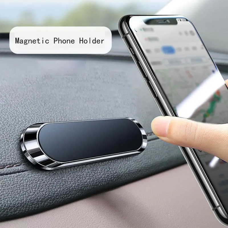 2026 New Simple Mini Strip Shape Magnetic Car Phone Holder Car Accessories 9*2.4MMN40 Strong Magnetic Magnets Nano-markless Glue