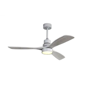 52 in Silver DC Ceiling Fan with Pre-Assembled Solid Wood Blades, LED Lights, 6-Speed Remote Control, Reversible Silent Operation for Bedroom, Living Space