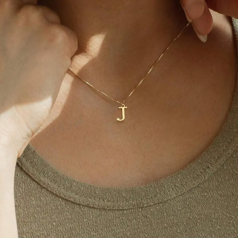Women's Initial A-Z Necklace, Alphabet Pendant Necklace, Stainless Steel Pendant Jewelry Gift, Personalized Elegant Accessory for Her, Perfect for All Occasions