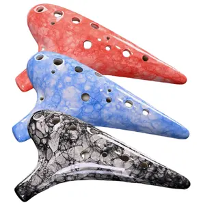 12-Hole Alto C Ceramic Ocarina for Beginners, Students, and Musicians, Easy to Play with Protective Bag, Perfect for Playing and Performance alto  flute Ceramic C Key Ocarina with Accessories