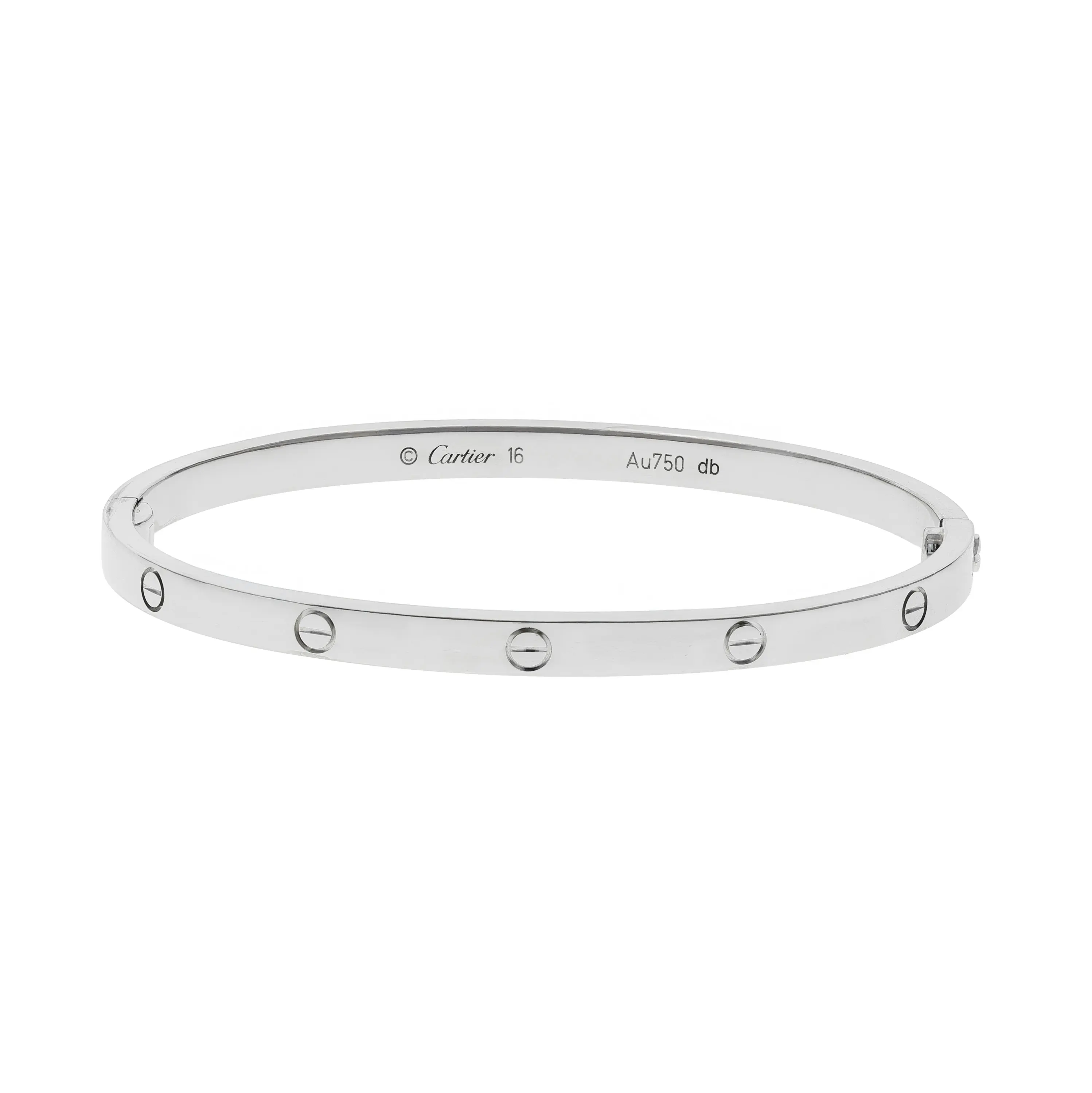 Pre-owned Cartier Love Small Model Bangle Bracelet Size 16