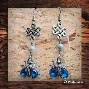 Eternal Bond Blue Beetle Earrings