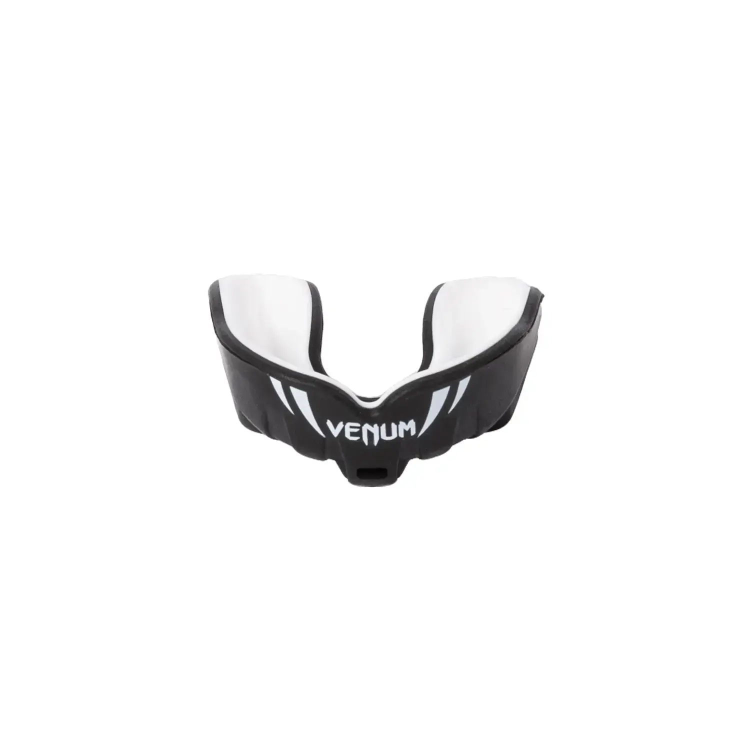 Venum Challenger Kids Mouthguard - Convertible Sports Protective Gear, Black/White with Detachable Strap, Plastic Dental Guard for Youth Contact Sports Protection