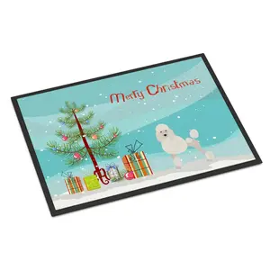 Carolines Treasures CK3478MAT 18 x 27 in. Miniature Poodle Christmas Tree Indoor or Outdoor Mat