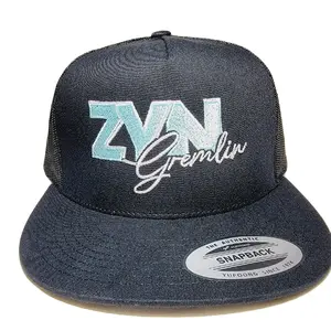 Gremlin Direct Embroidered Mesh Adjustable Flat Bill Trucker Hat Cap
