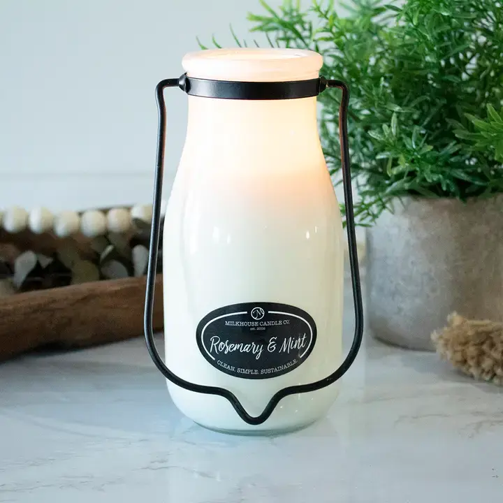 Rosemary & Mint - Milkbottle Soy Candle - 14-oz.