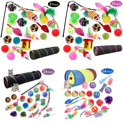 Foldable Plastic-Body Cat Tunnel - Universal Interactive Toy with Fold & Store Compact Design, Cartoon Print, Encourages Physical Activity for Cats